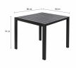 Prémium Alumínium Kerti Bútor Garnitúra 4 Állítható Székkel és 80x80 cm-es Polywood Asztallal